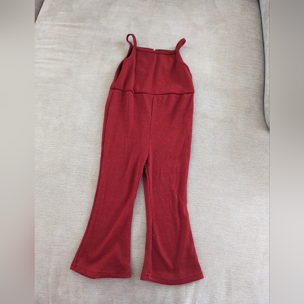 red baby girl jumpsuit